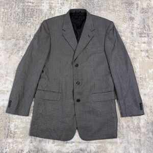 NEW Vintage Irvine Park Sport Coat Mens 42 B&W Gingham Jacket Wool Silk